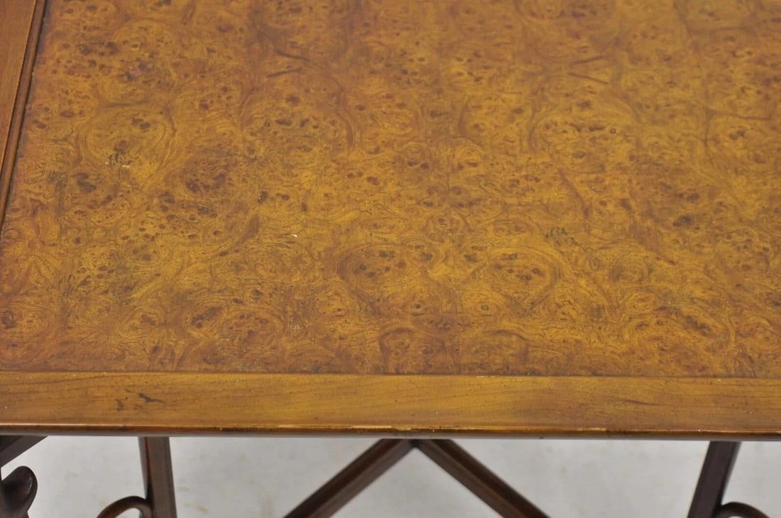 Mid 20th Century Michael Taylor for Baker Far East Asian Burl Wood Square Occasional Side Table - 7