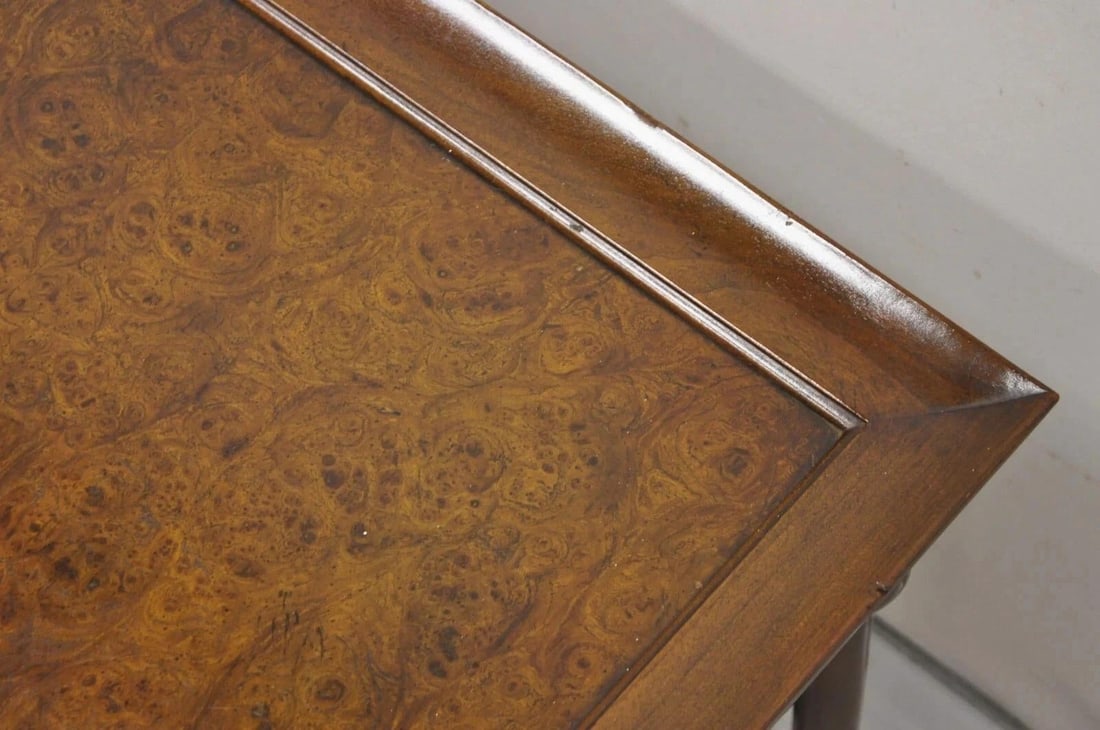 Mid 20th Century Michael Taylor for Baker Far East Asian Burl Wood Square Occasional Side Table - 8