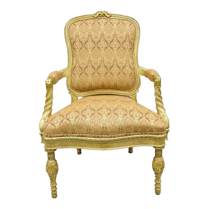 Oscar De La Renta Home Century Furniture Italian Neoclassical Lounge Arm Chair: Oscar de la Renta Home Century Furniture Italian Neoclassical Style Armchair. Circa Late 20th Century. Measurements: 44" H x 30" W x 30.5" D x 19' Seat height x 28" Arm height. Condition: Alterations: