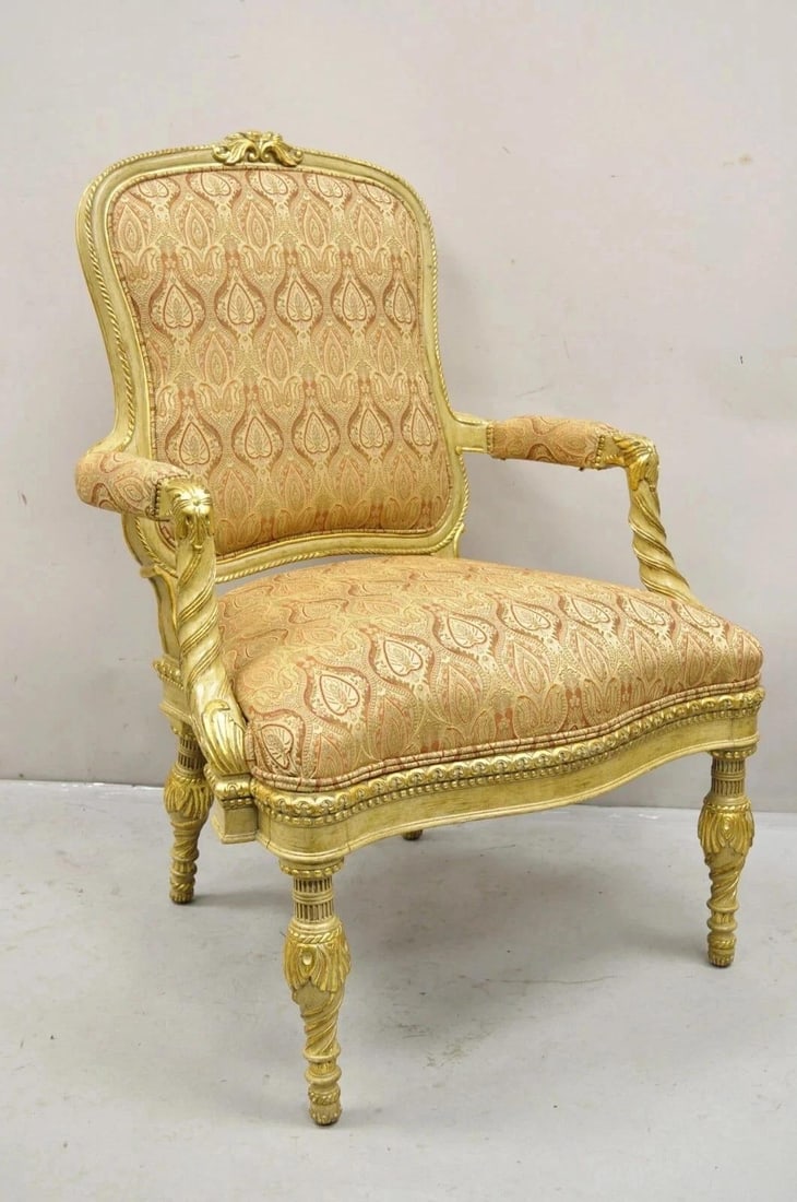 Oscar De La Renta Home Century Furniture Italian Neoclassical Lounge Arm Chair - 2