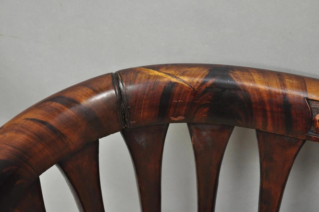Antique Victorian Carved Mahogany Paw Foot Barrel Back Settee Loveseat Sofa - 8