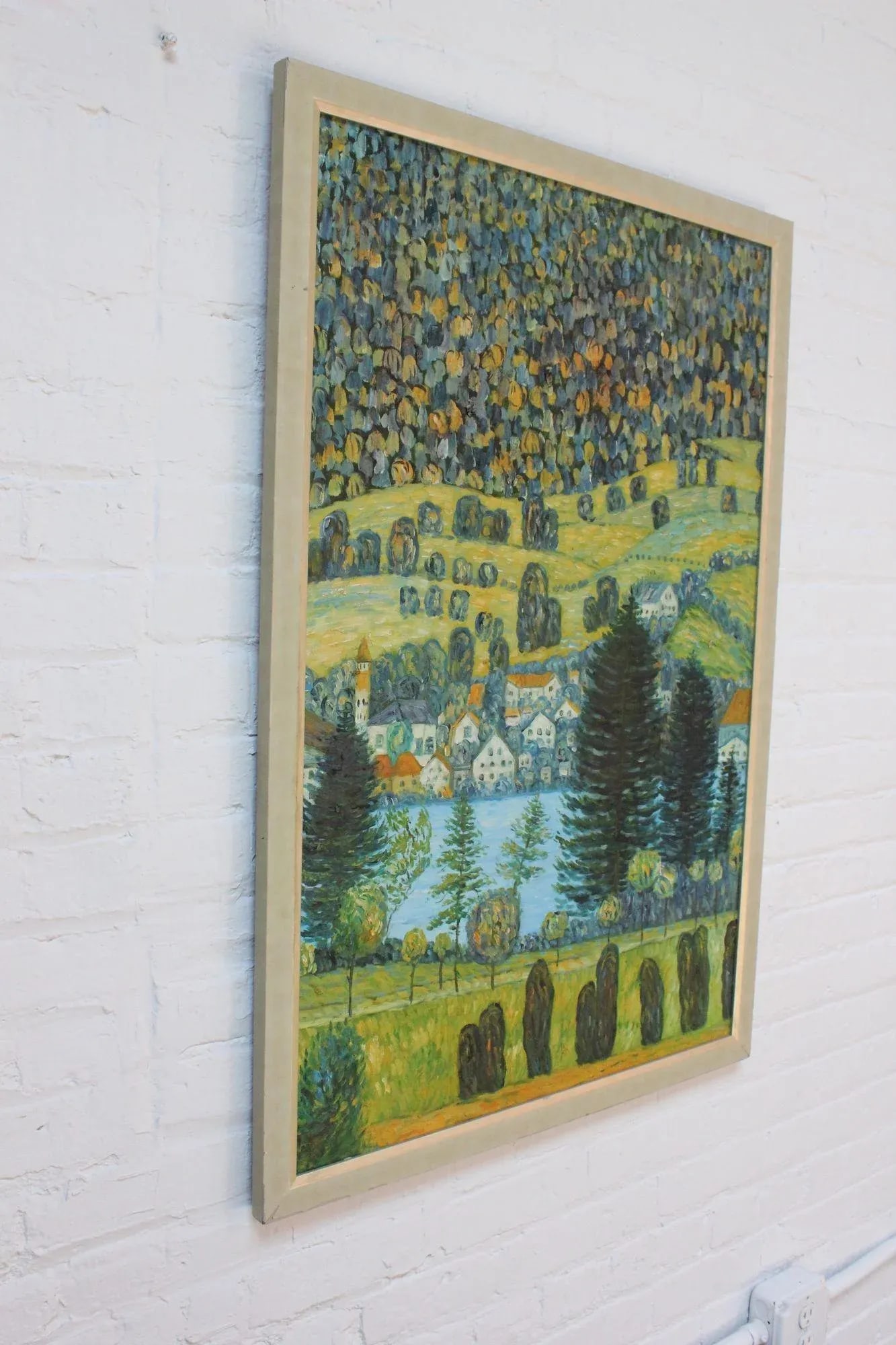 Post Impressionist Village Landscape Acrylic on Canvas - 2