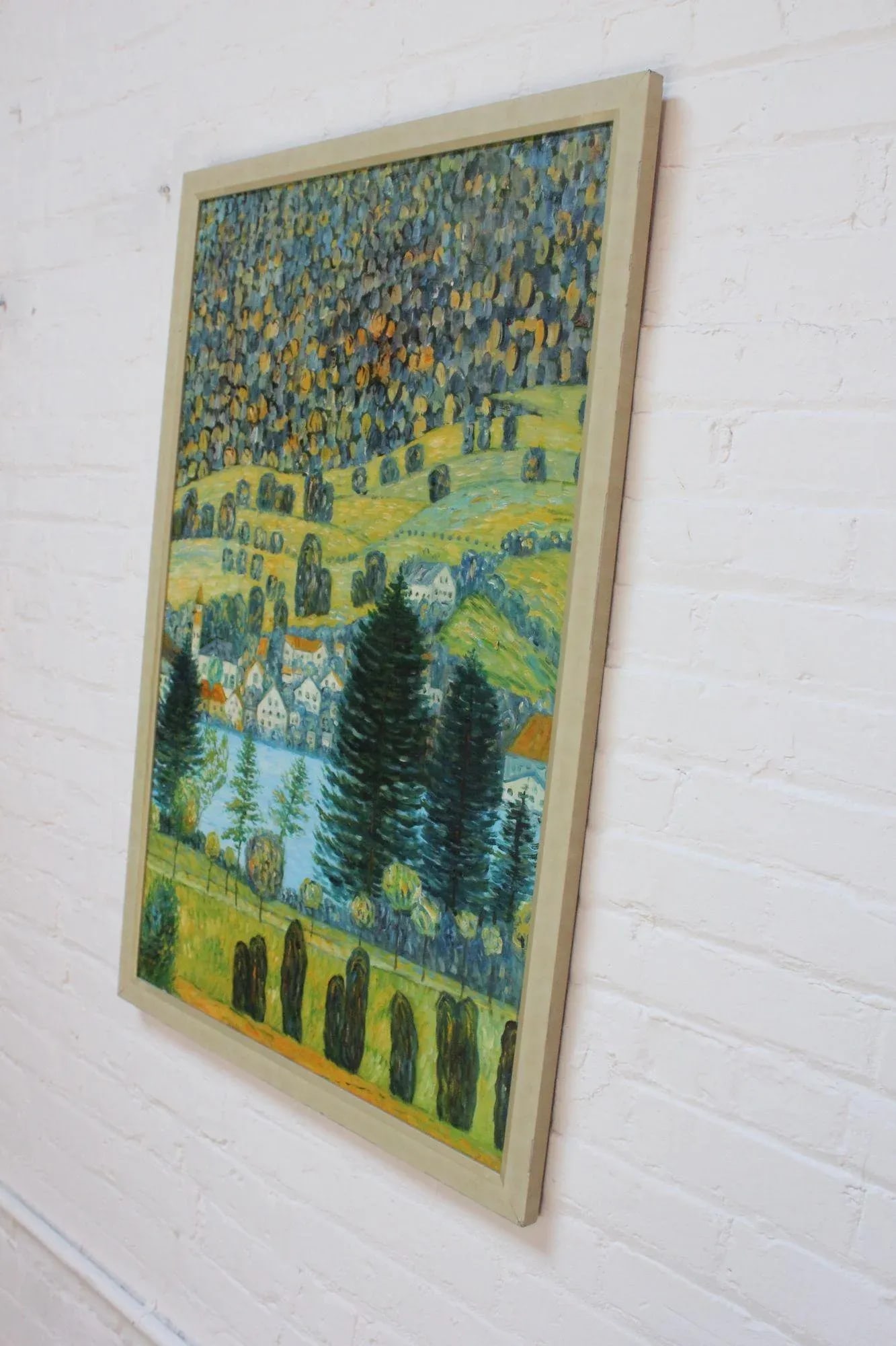 Post Impressionist Village Landscape Acrylic on Canvas - 3