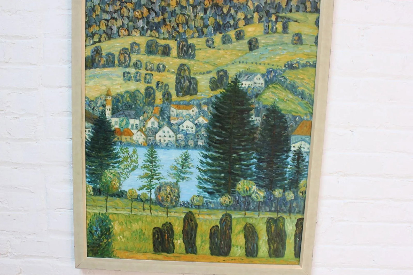 Post Impressionist Village Landscape Acrylic on Canvas - 6