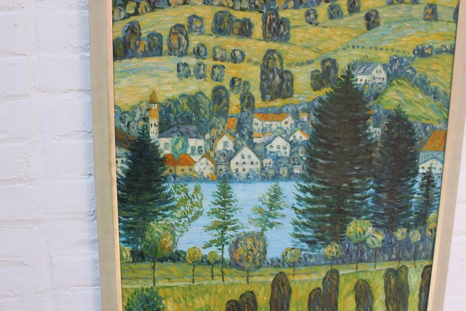 Post Impressionist Village Landscape Acrylic on Canvas - 7