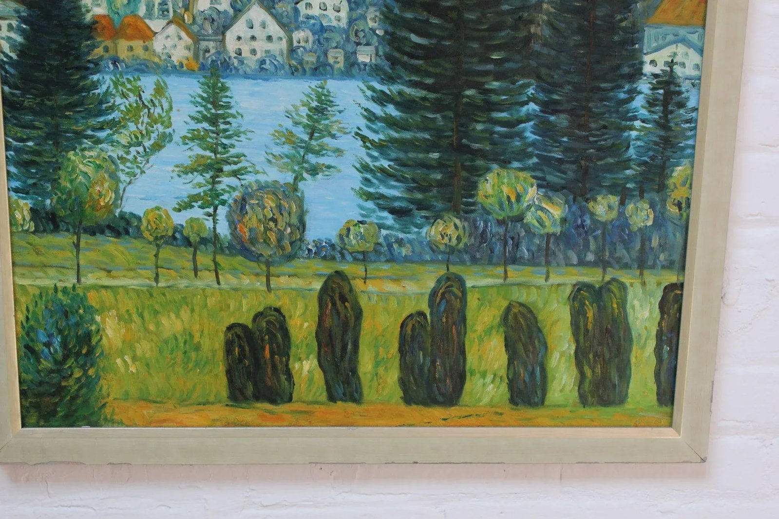 Post Impressionist Village Landscape Acrylic on Canvas - 9