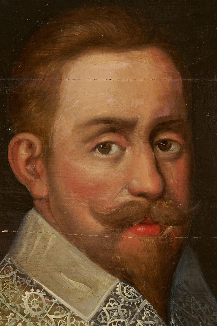 Pr. 17th C. European Pendant Portraits, Gustavus Adolphus & Maria Eleonora - 4