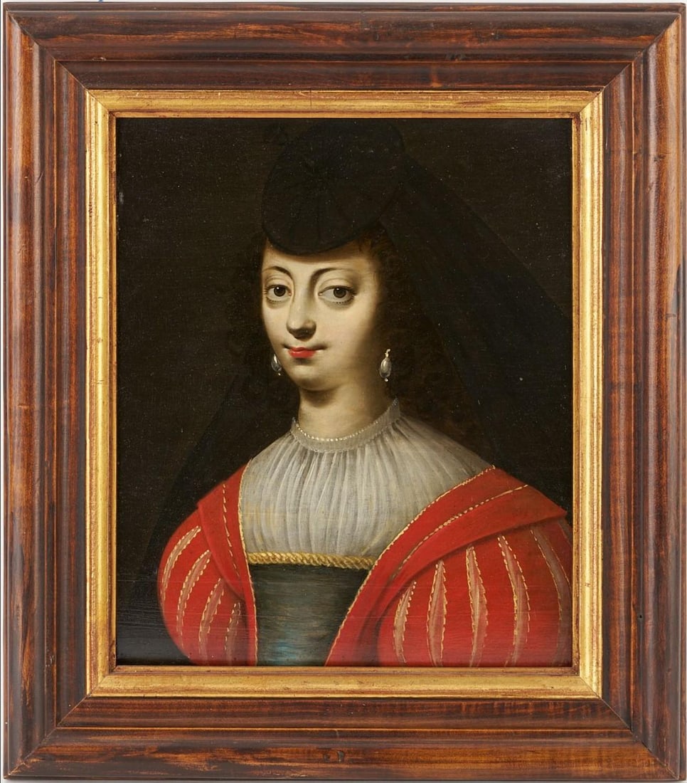 Pr. 17th C. European Pendant Portraits, Gustavus Adolphus & Maria Eleonora - 7