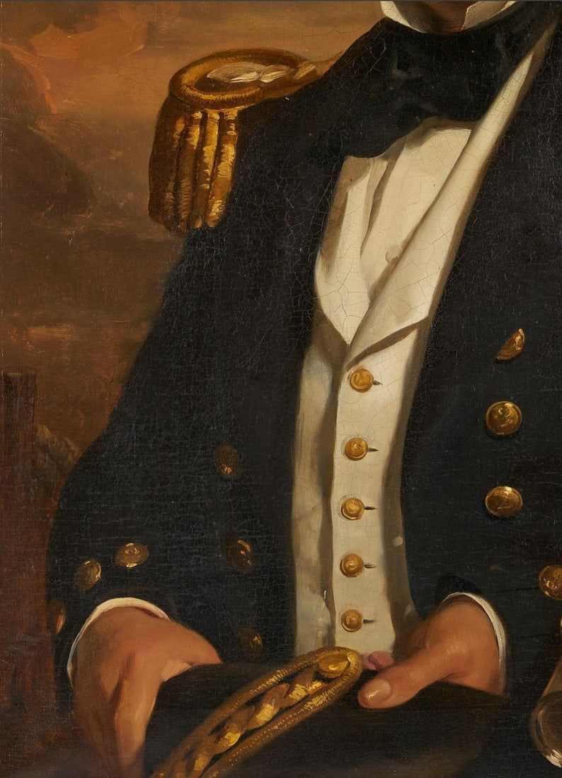 British School 19th C. O/C Nautical Portrait - 4