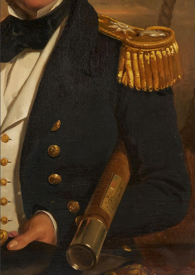 British School 19th C. O/C Nautical Portrait - 5