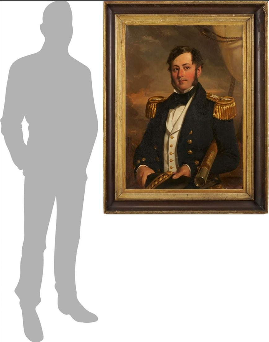 British School 19th C. O/C Nautical Portrait - 7
