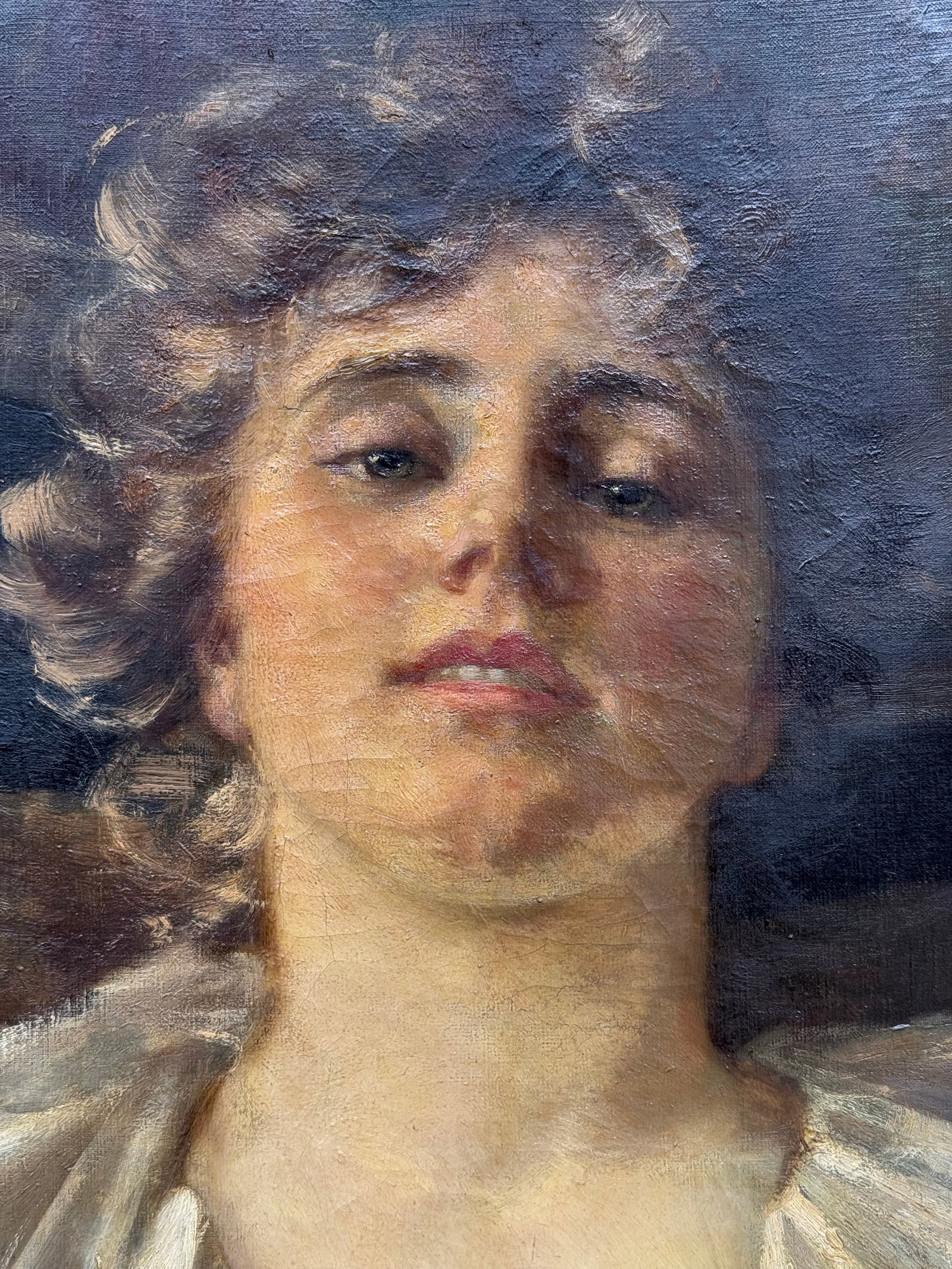19th Century Portrait Painting of Emily Gilbert- Attributed to Philip Boileau - 2