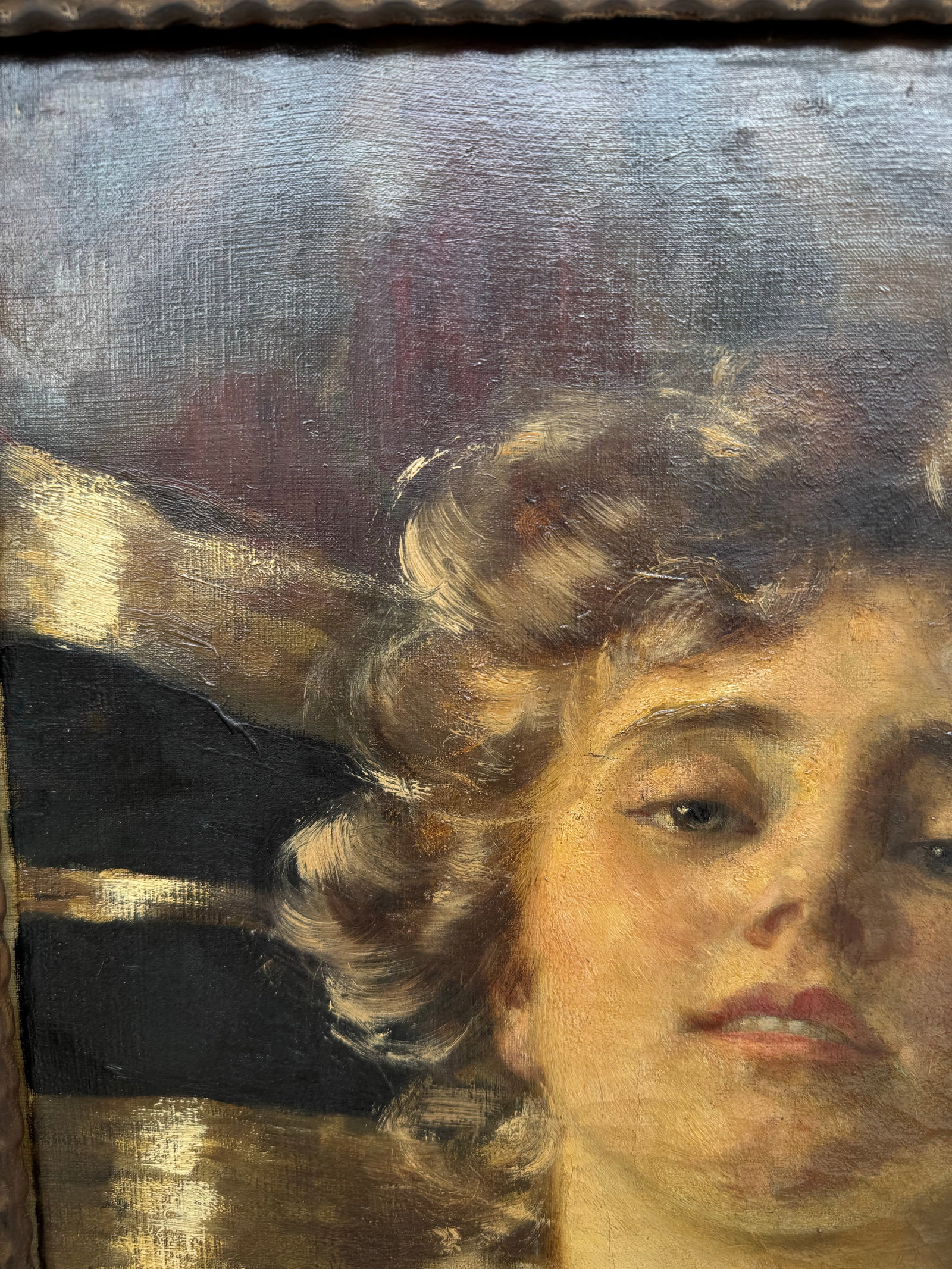 19th Century Portrait Painting of Emily Gilbert- Attributed to Philip Boileau - 4