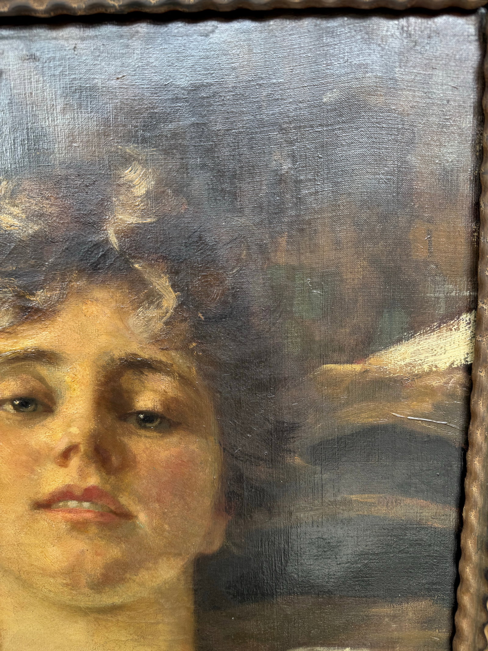 19th Century Portrait Painting of Emily Gilbert- Attributed to Philip Boileau - 6