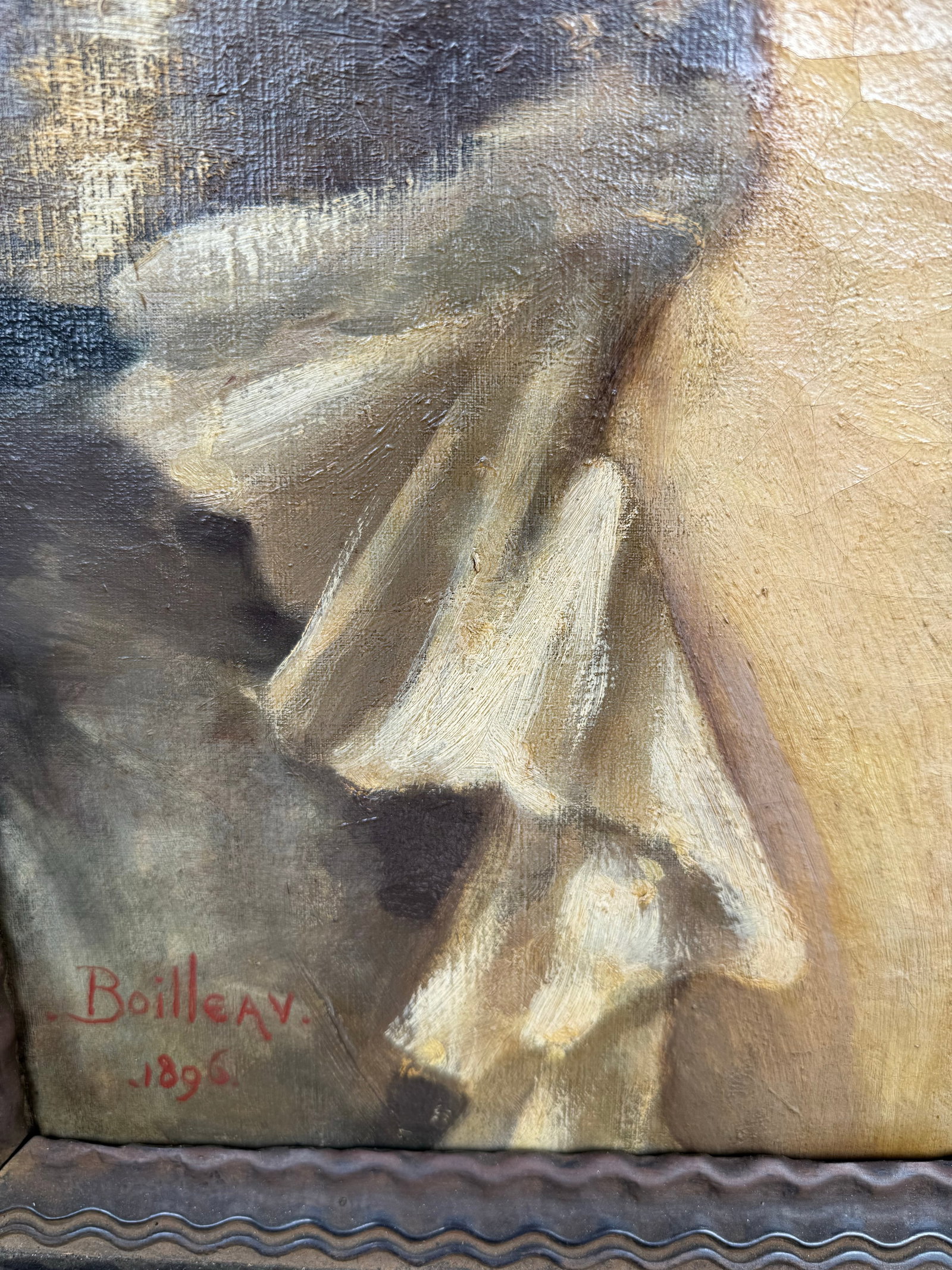 19th Century Portrait Painting of Emily Gilbert- Attributed to Philip Boileau - 7
