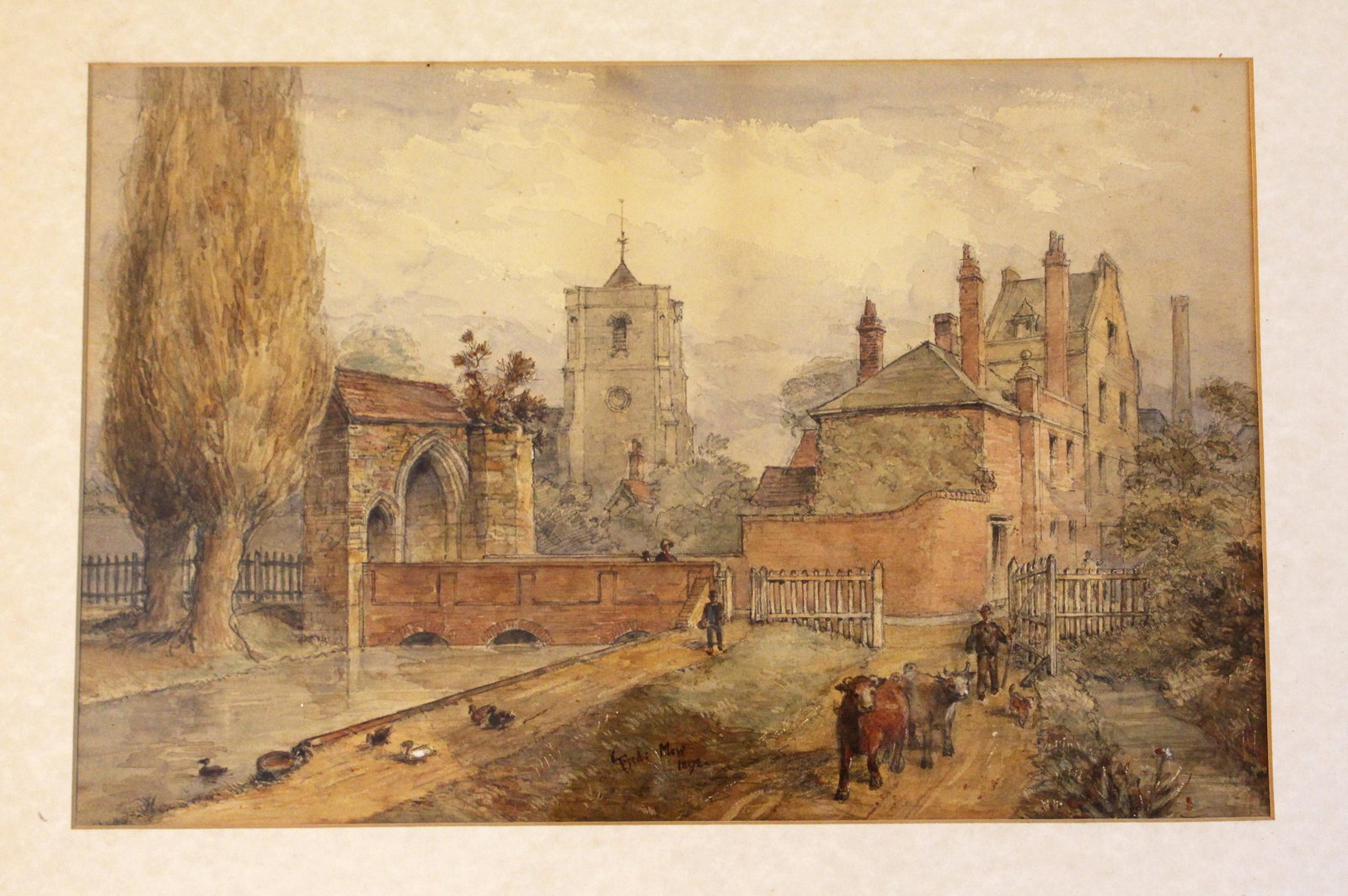 Late 19th Century English Watercolor Town Landscape by Frederick Mew - 2