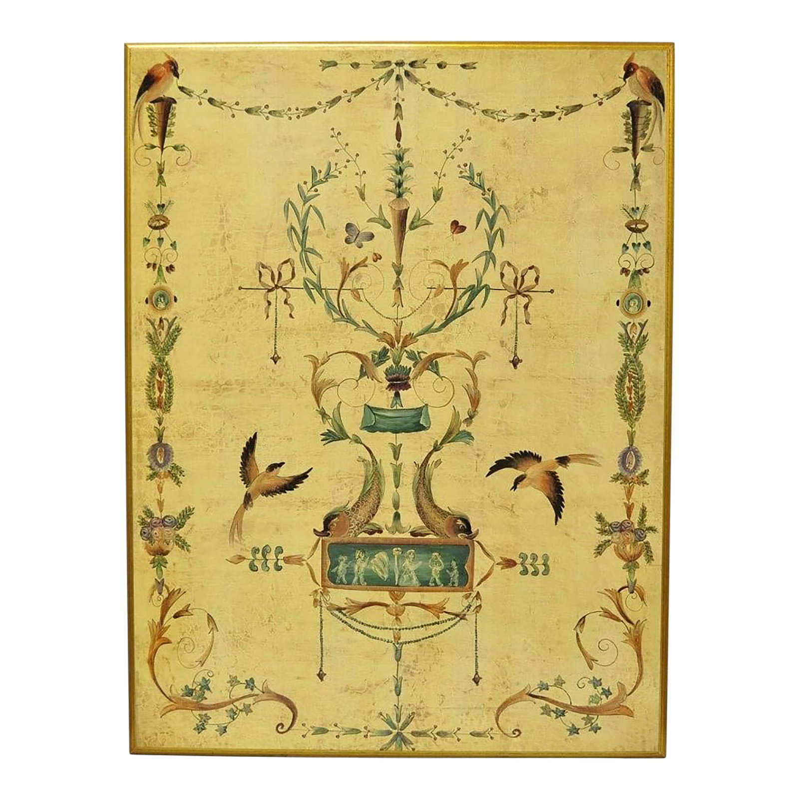 Vintage Ballard Design Neoclassical English Adams Style Printed Wall Art Picture: Vintage Ballard Designs Neoclassical English Adams Style Printed Wall Art Picture. Circa Late 20th Century. Measurements: 37" H x 28" W x 0.5" D. Condition: Alterations: Original Condition Unaltered