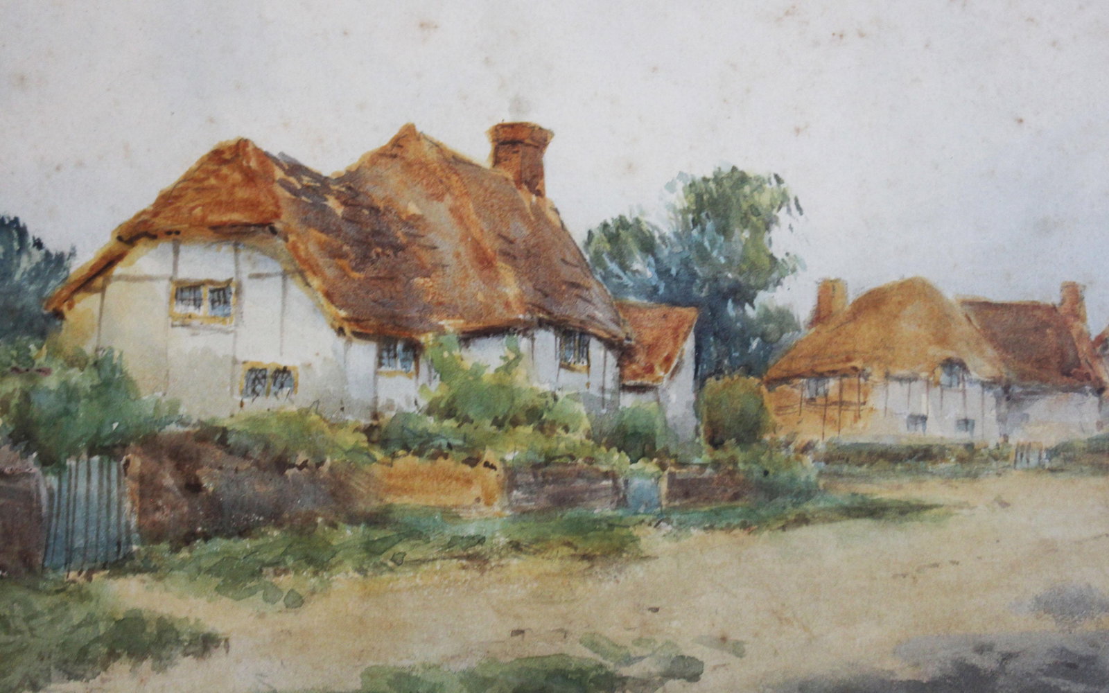 Early 20th Century English Village Watercolor Scene by S. Hart - 3