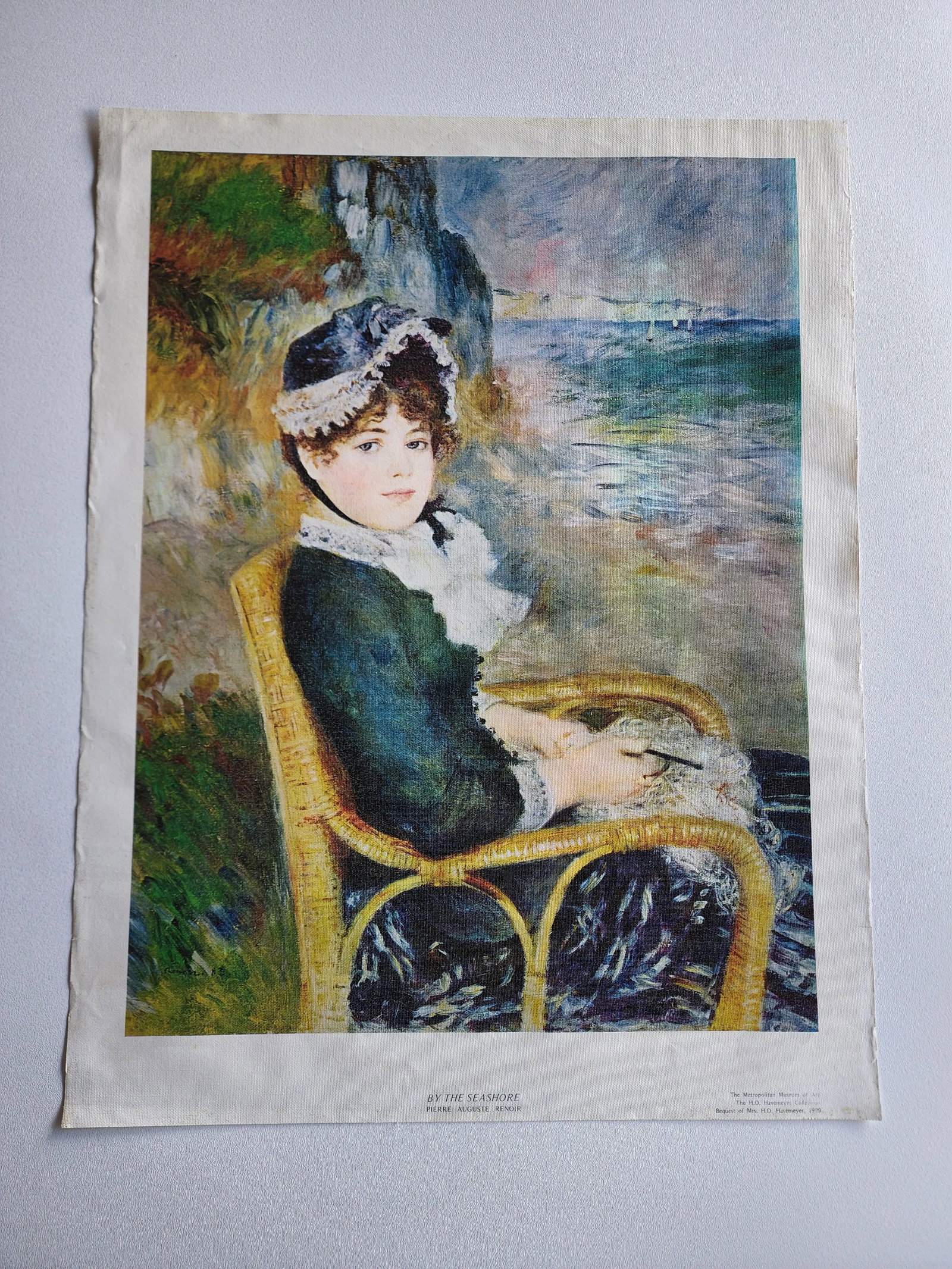 By the Seashore Reproduction Print of 1833 Renoir Painting Metropolitan Museum of Art 1999 - 7