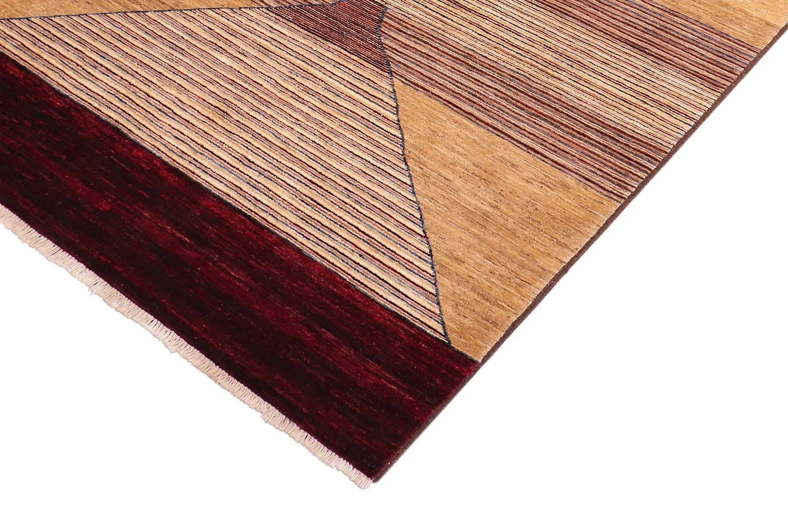1990s Boho Chic Gabbeh Red/Brown Wool Rug - 4'11" X 7'1" - 4