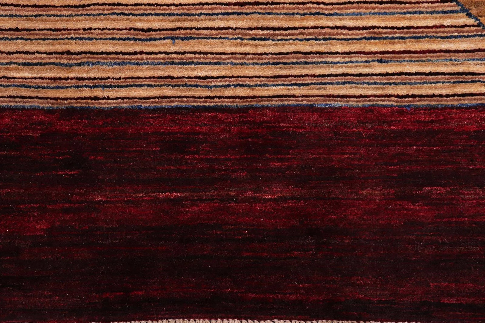 1990s Boho Chic Gabbeh Red/Brown Wool Rug - 4'11" X 7'1" - 7