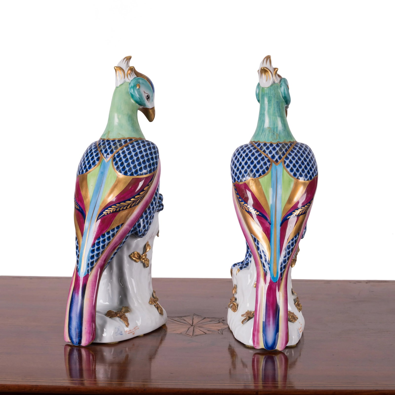 Sevres Style Porcelain Phoenix - a Pair - 4