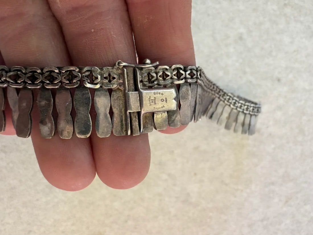 Vintage Sterling Silver Necklace - Mexico - 3