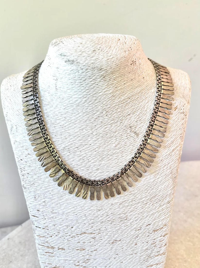 Vintage Sterling Silver Necklace - Mexico - 4