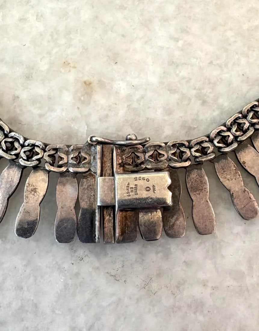 Vintage Sterling Silver Necklace - Mexico - 5