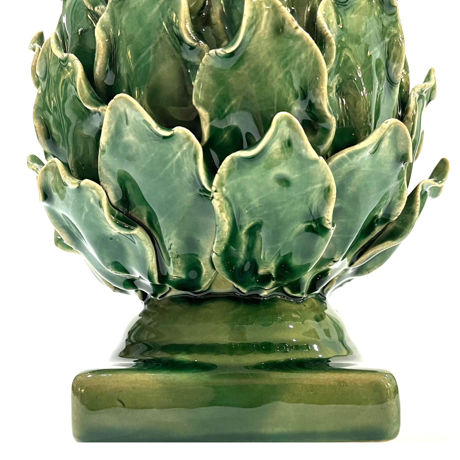 Vintage Majolica Green Faience Artichokes - A Pair - 11