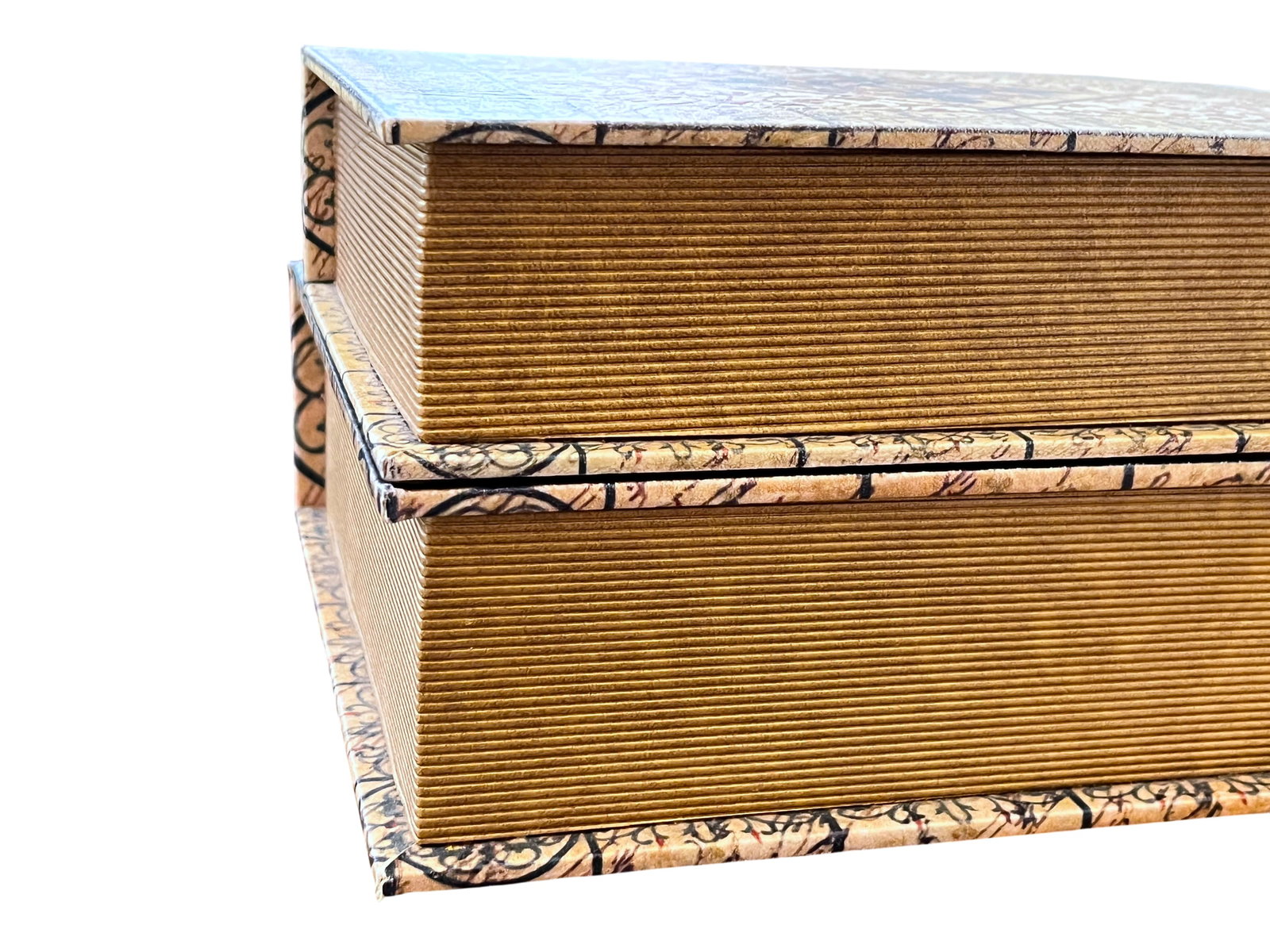 Pair of Trompe L'Oeil Faux Book Boxes in the Italian Florentine Style, 11" - 8