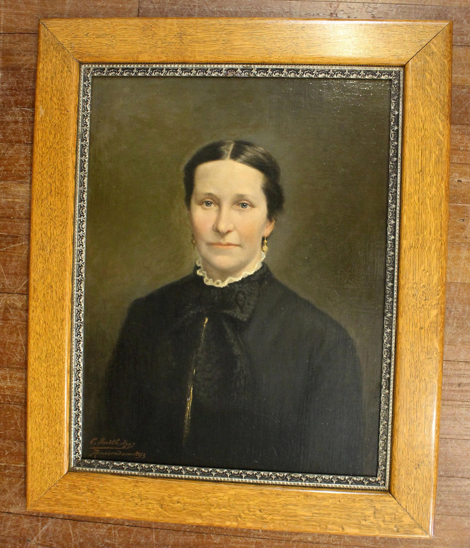 Pair of Portraits Painted in Amsterdam in 1893 by C. Smith - 5