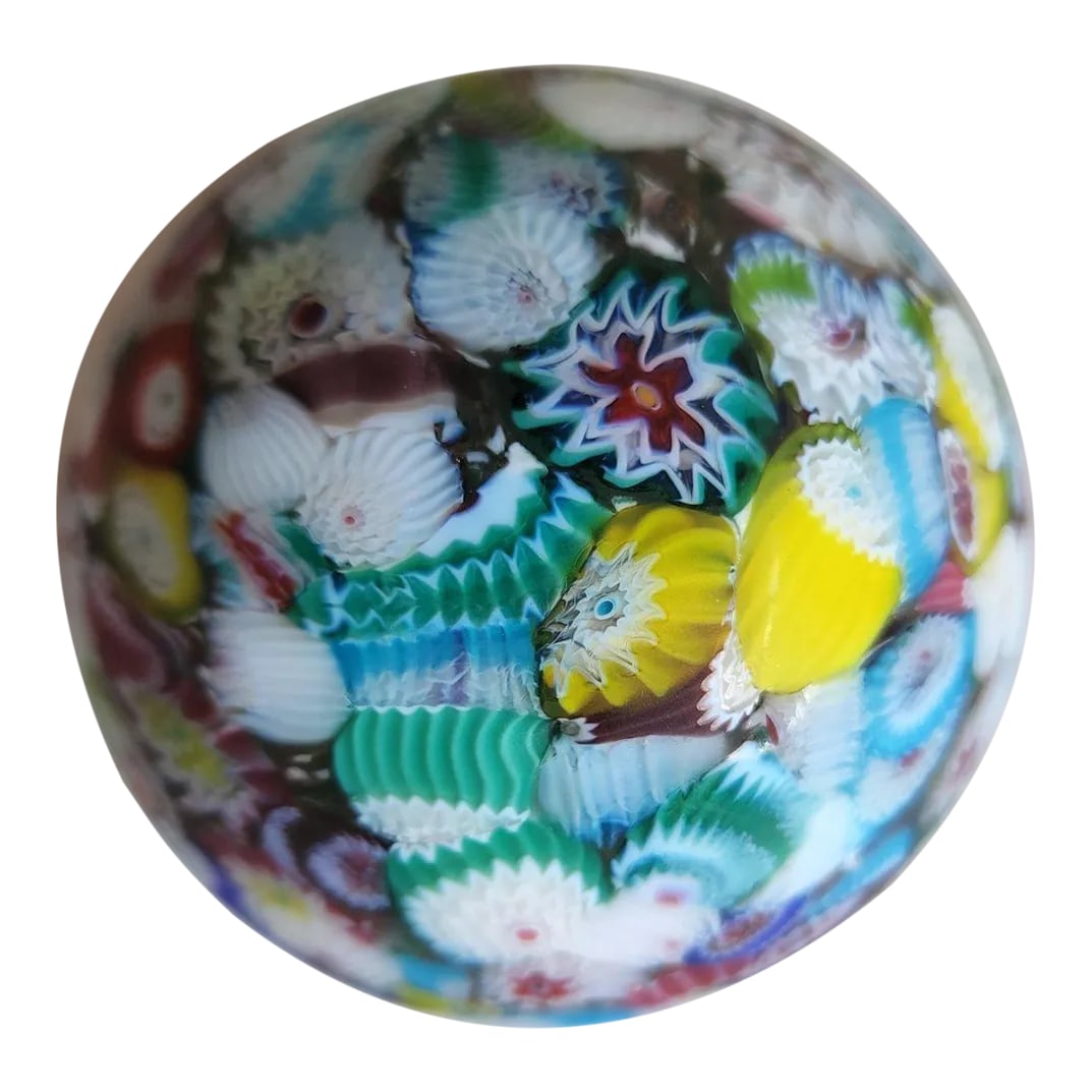 Murano Style Millefiore Art Glass Paperweight Sphere (1 of 6)