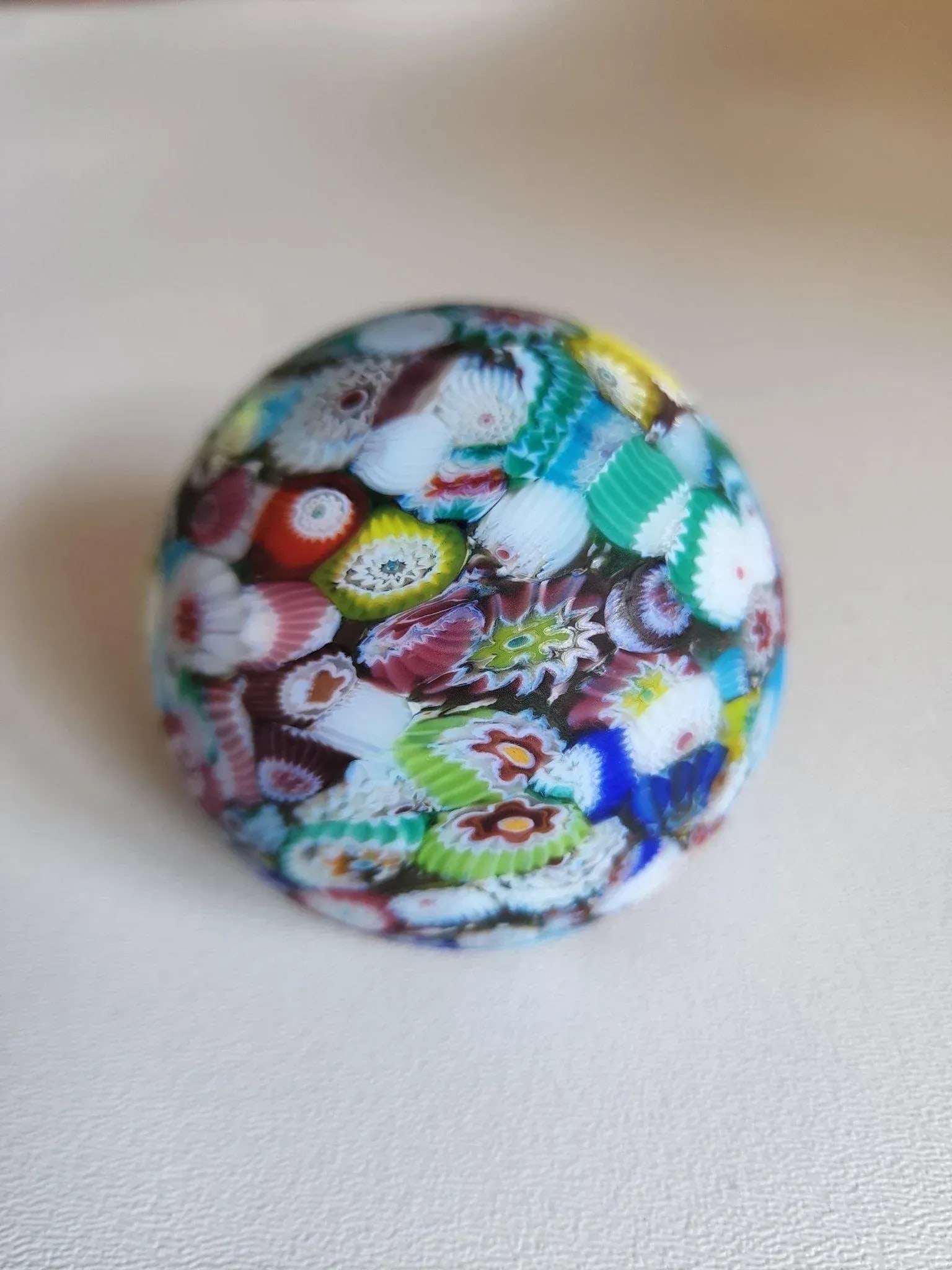 Murano Style Millefiore Art Glass Paperweight Sphere - 2