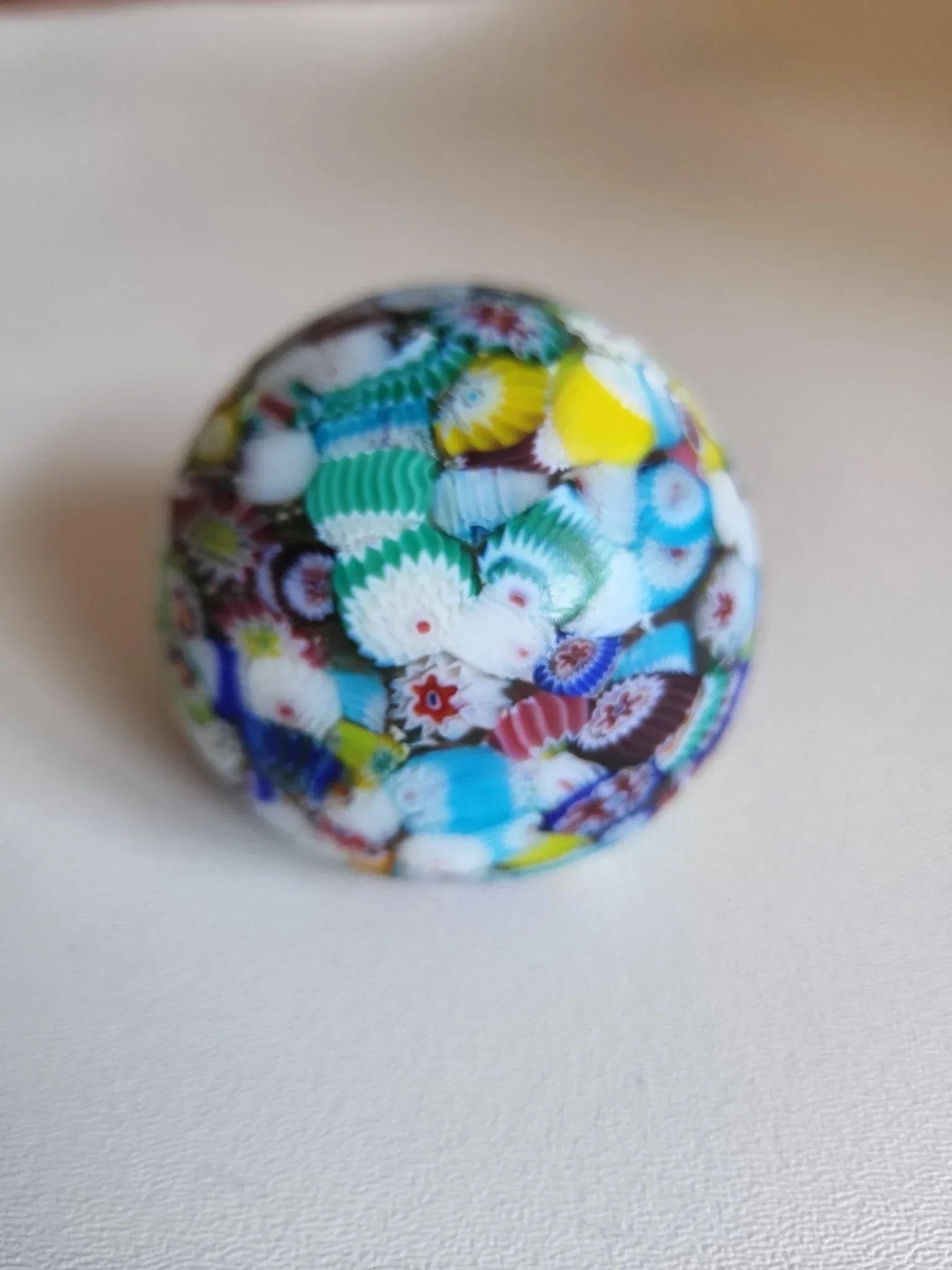 Murano Style Millefiore Art Glass Paperweight Sphere - 5