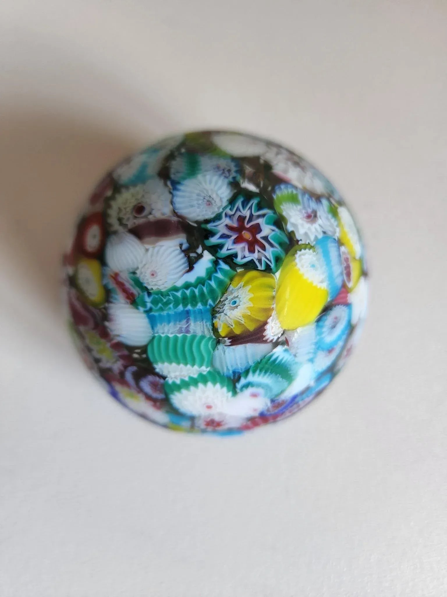 Murano Style Millefiore Art Glass Paperweight Sphere - 6