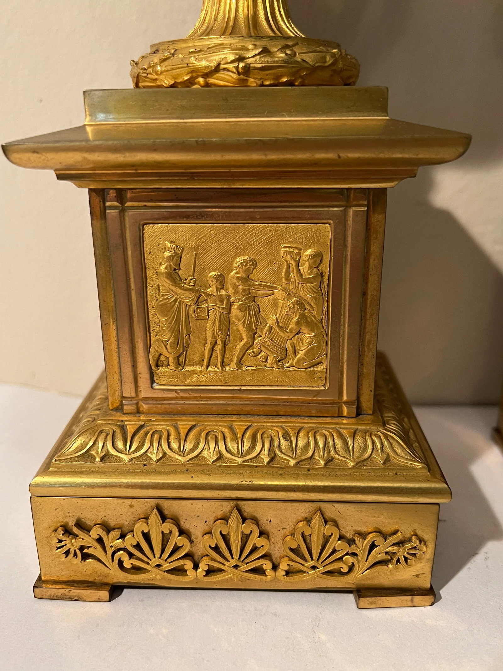 19th Century Neoclassical Gilt Bronze Grand Tour Mounted Urns - a Pair - 4