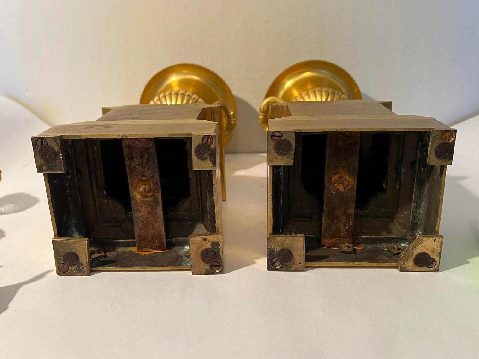 19th Century Neoclassical Gilt Bronze Grand Tour Mounted Urns - a Pair - 8