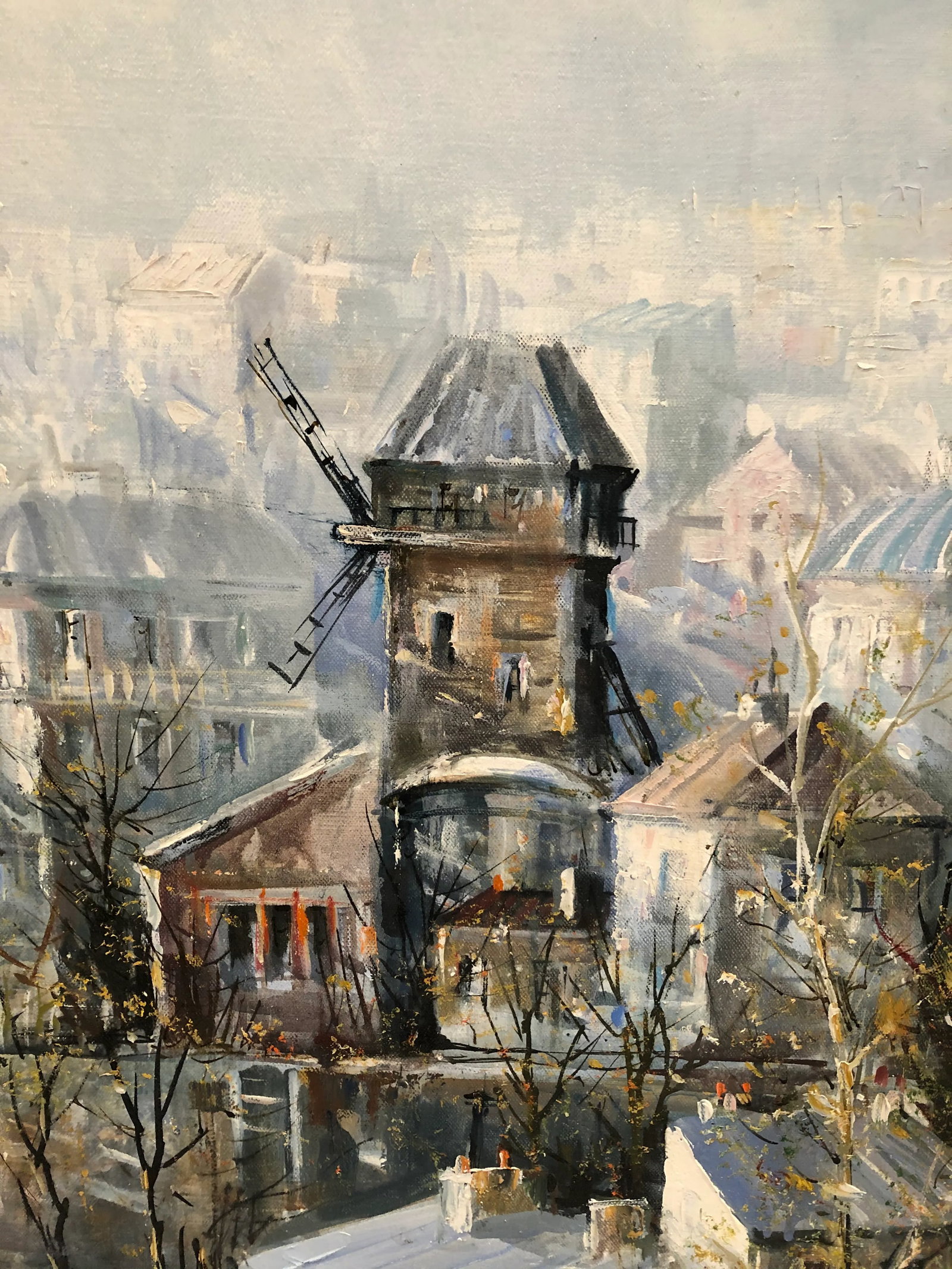 Lucien Delarue Original Painting Titled Le Moulin De La Galette - 2