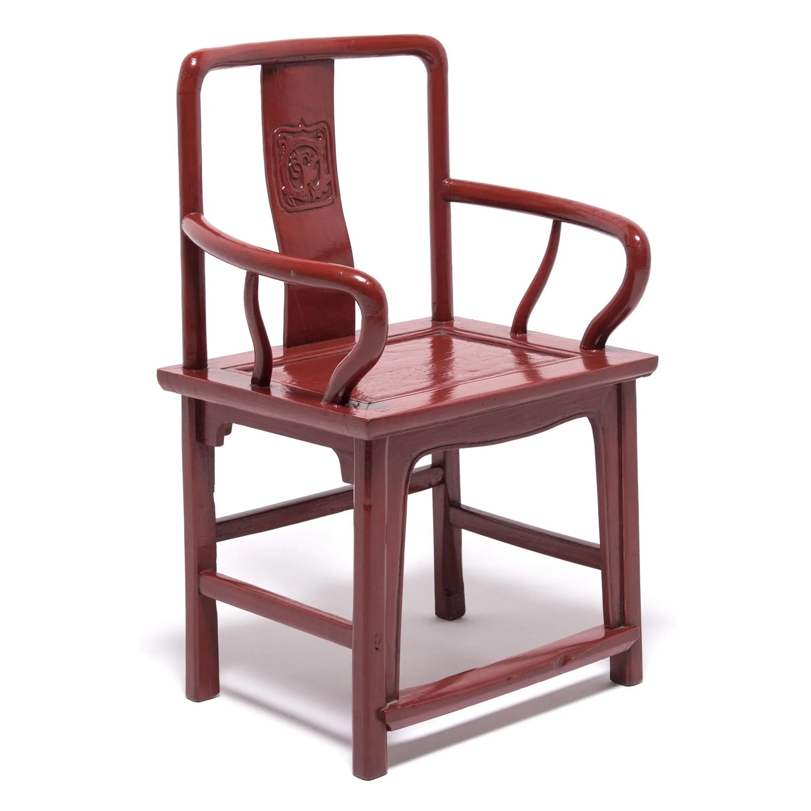Chinese Red Lacquer Official's Chair, C. 1900 - 4