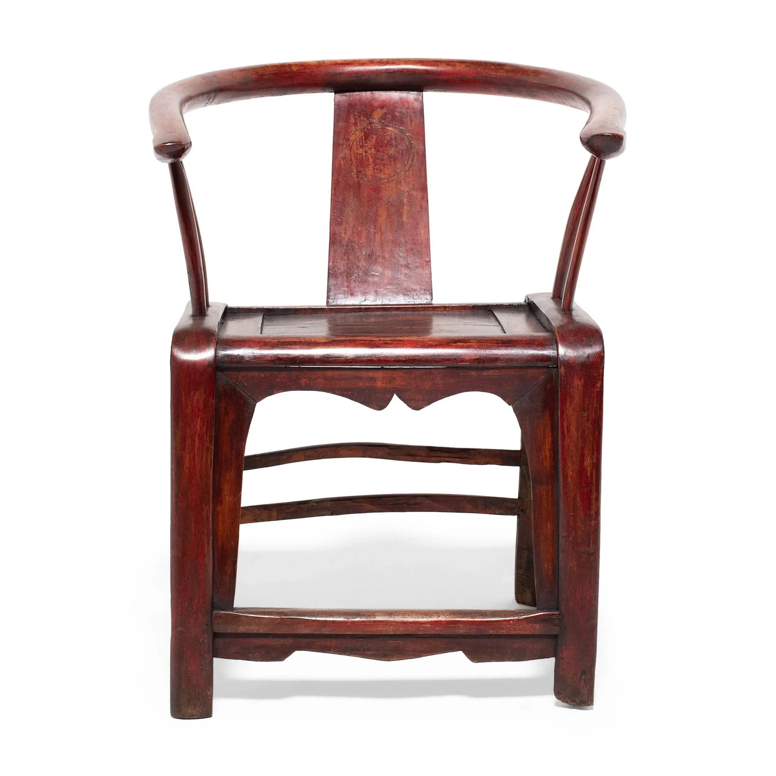 Chinese Red Lacquer Roundback Chair, 19th C. - 2