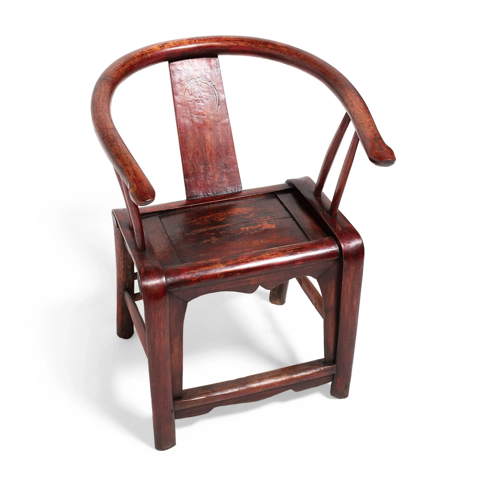 Chinese Red Lacquer Roundback Chair, 19th C. - 5