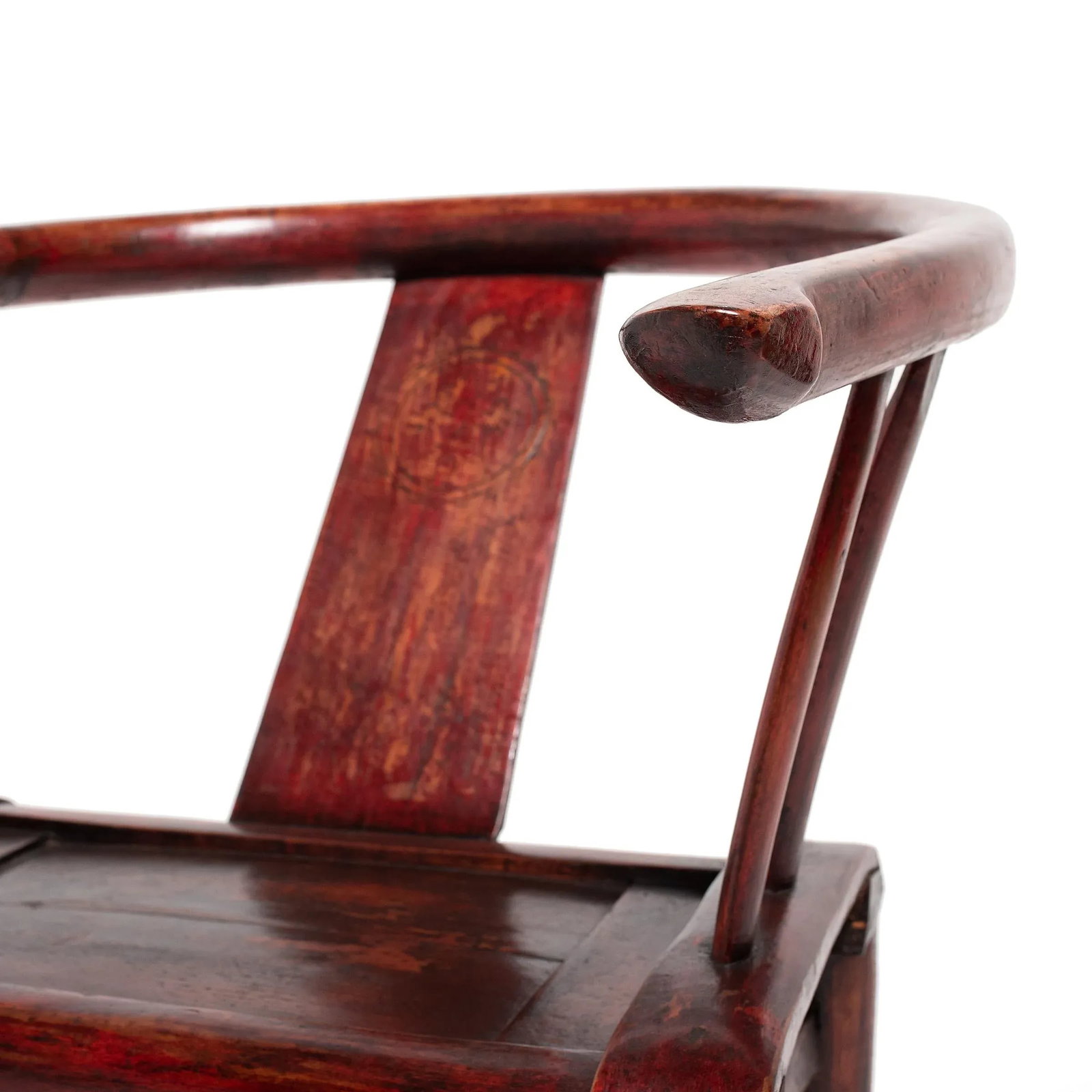 Chinese Red Lacquer Roundback Chair, 19th C. - 6