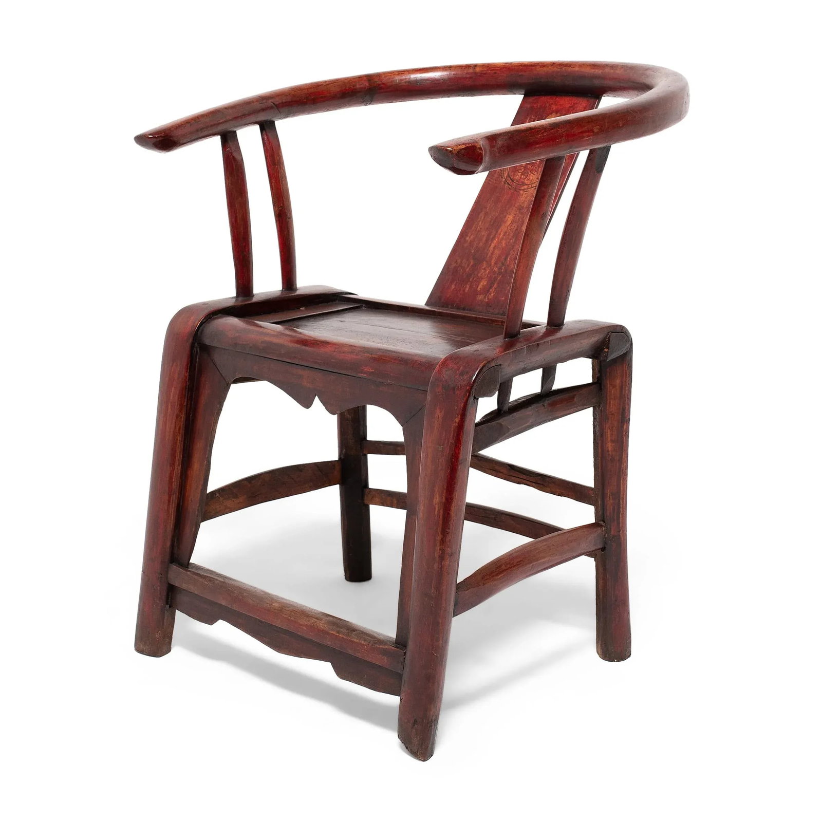 Chinese Red Lacquer Roundback Chair, 19th C. - 8
