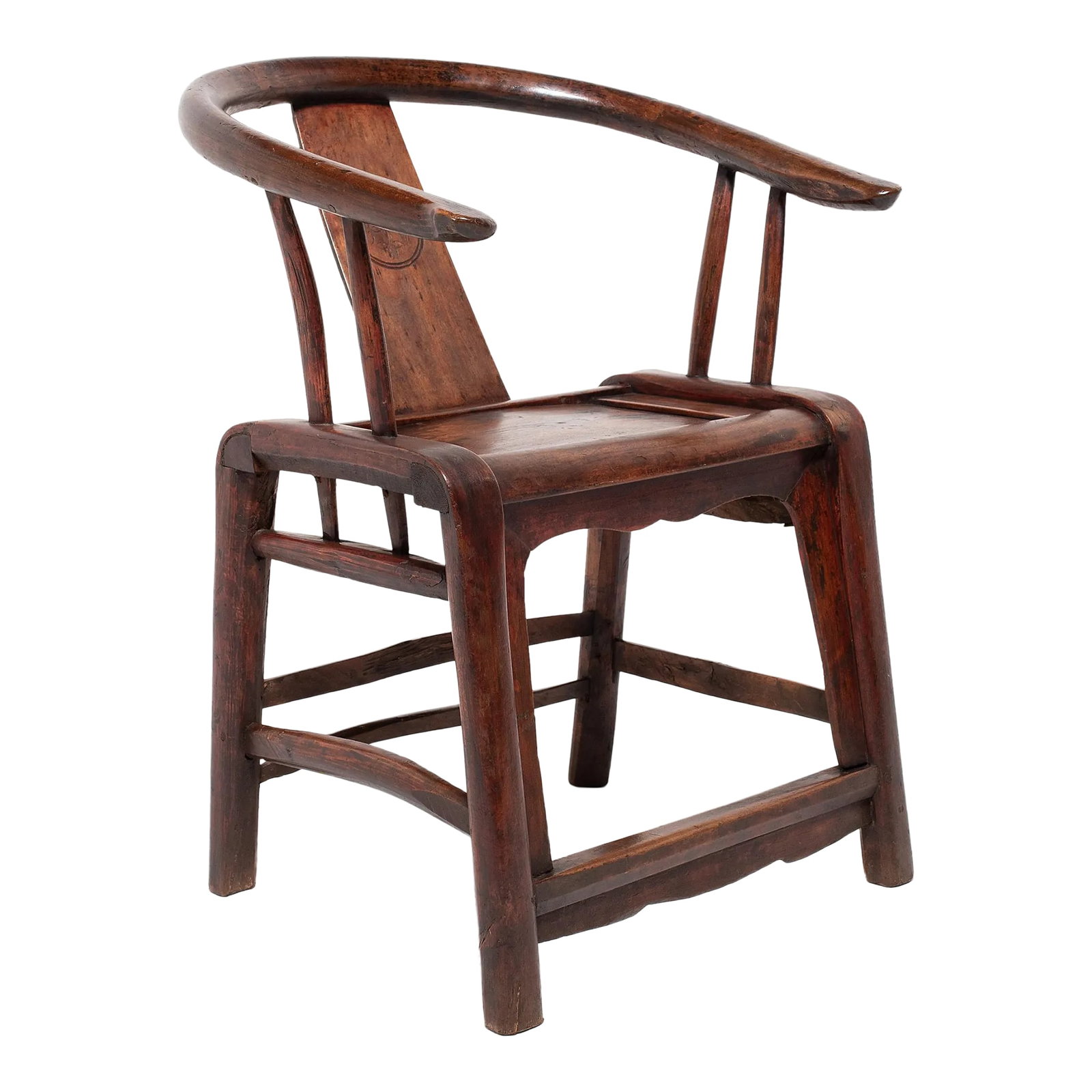 Chinese Red Lacquer Roundback Chair, 19th C. (1 of 8)