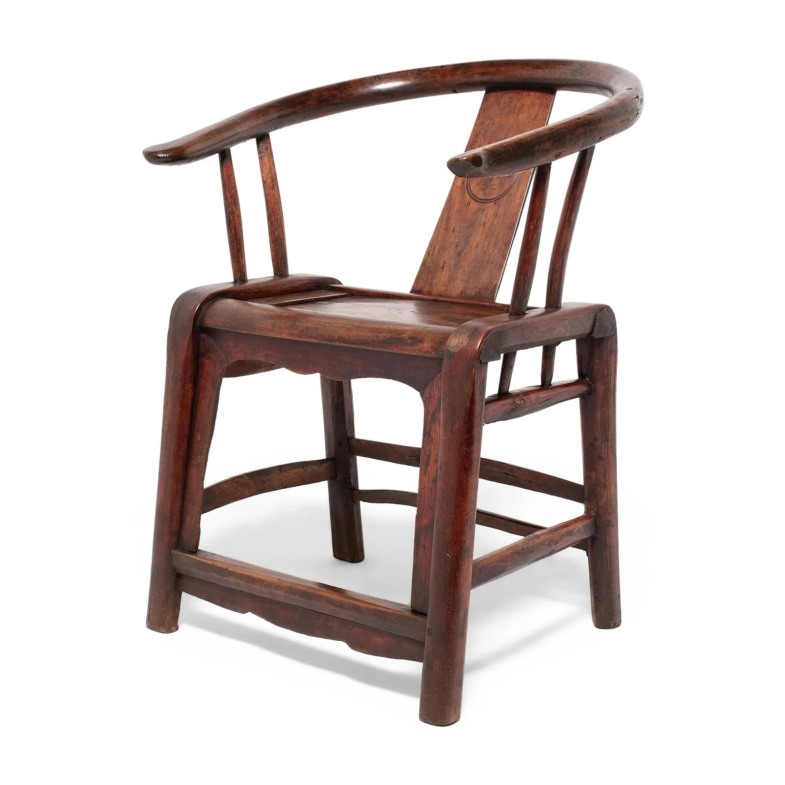 Chinese Red Lacquer Roundback Chair, 19th C. - 3