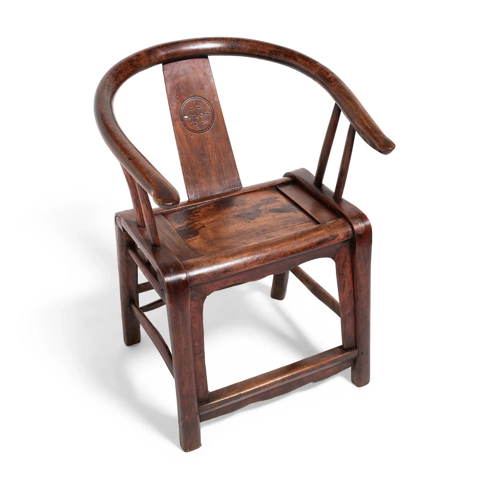 Chinese Red Lacquer Roundback Chair, 19th C. - 5