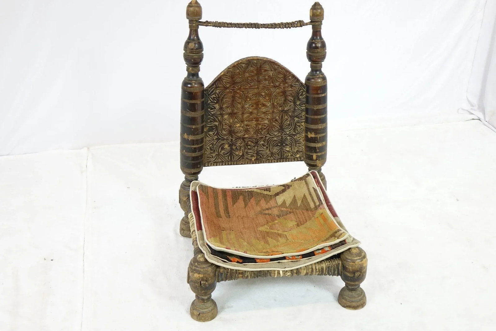 Late 19th Century Antique Middle Eastern Low Chair - 10