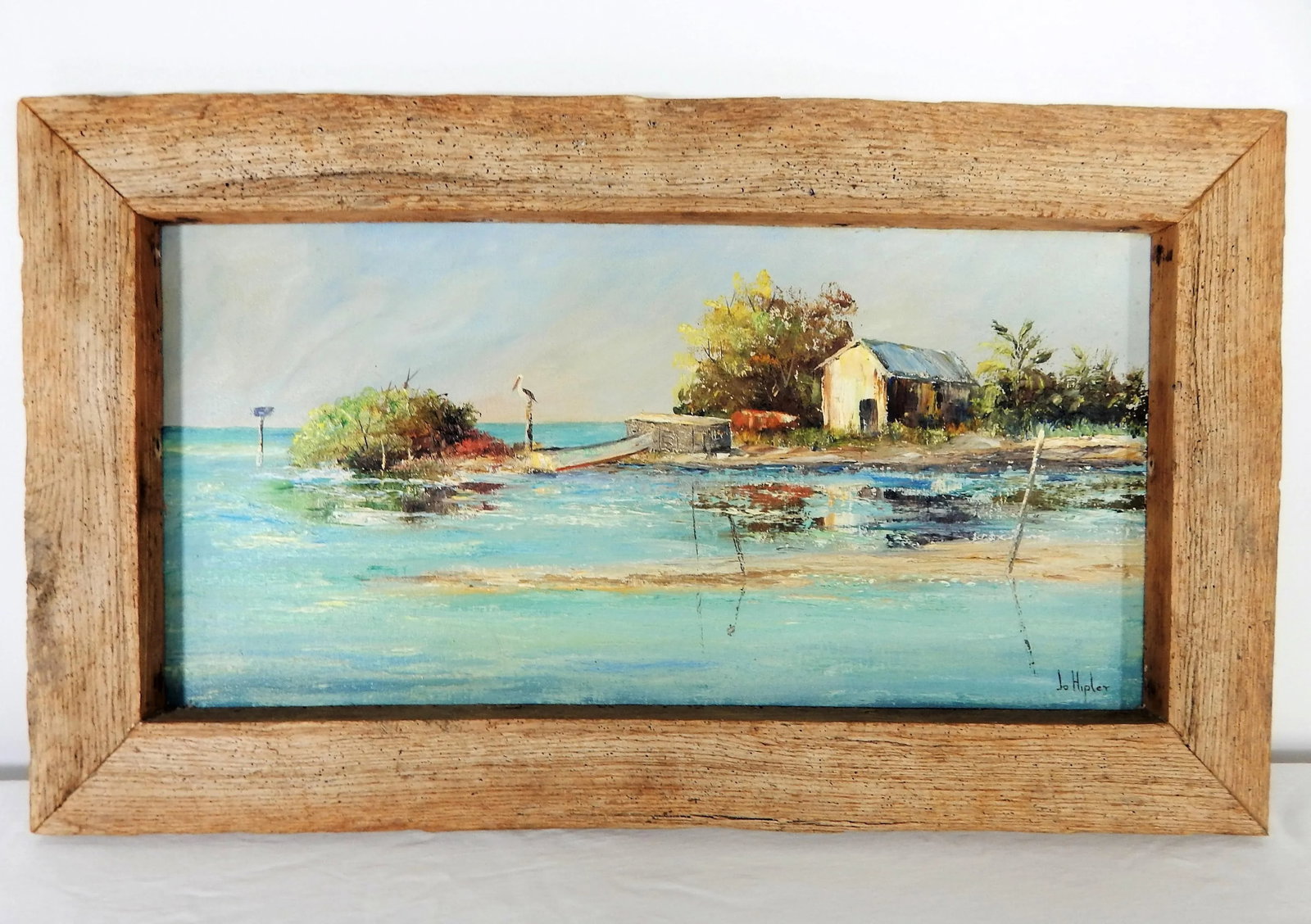 Florida Keys "Channel Cut" Oil Painting by Jo Hipler, Framed - 2