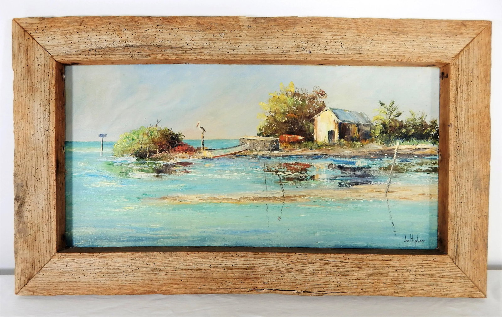 Florida Keys "Channel Cut" Oil Painting by Jo Hipler, Framed - 4